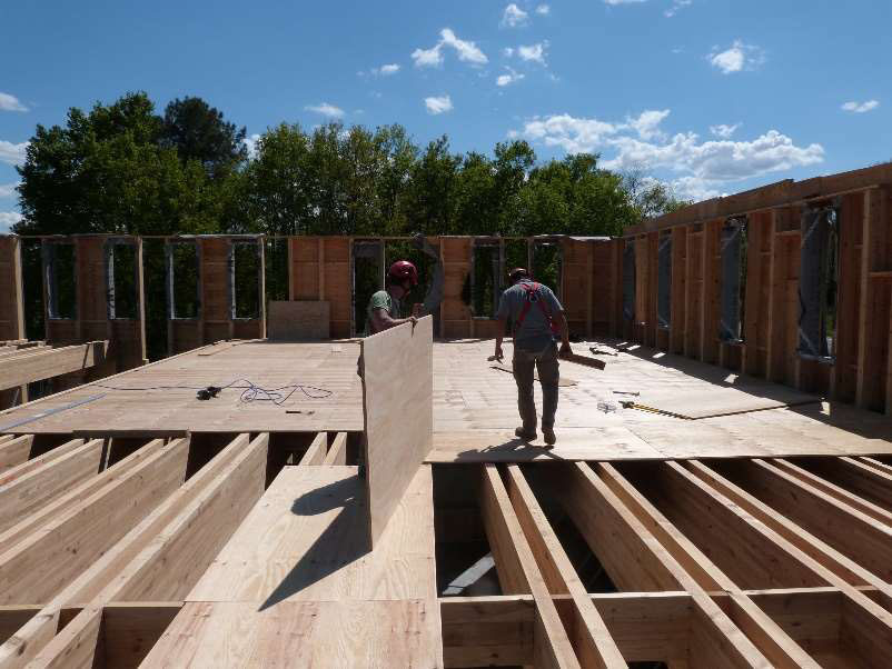 Contreplaqué en structure, pour plancher - Atelier d'Agencement Mérignac. Photo : Thebault