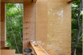 Revetement interieur Cantilever wooden house2